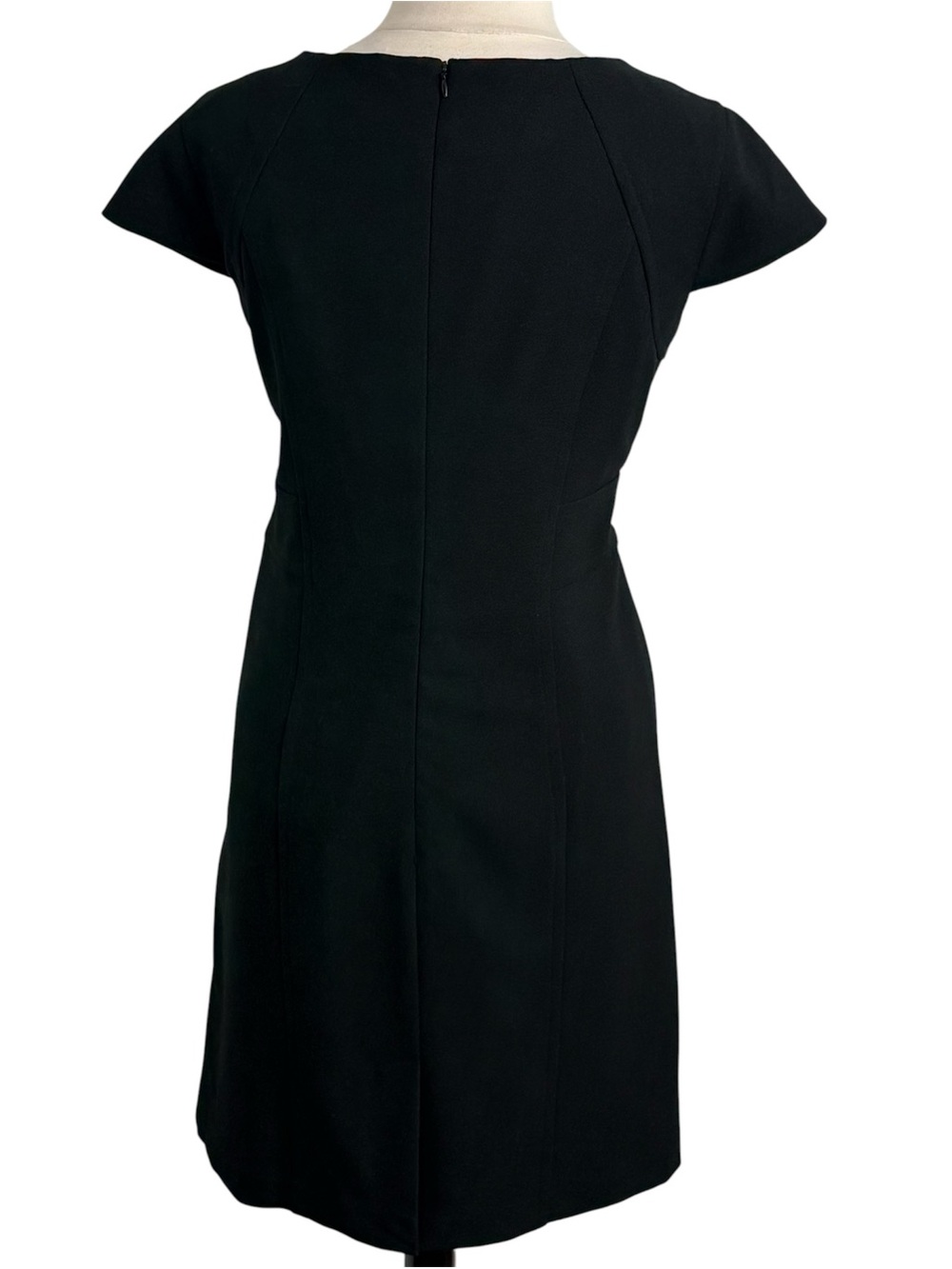 Liz Claiborne Cap Sleeve Tailored Square Neckline Retro Color Block Sheath Sz 18 - Picture 9 of 11